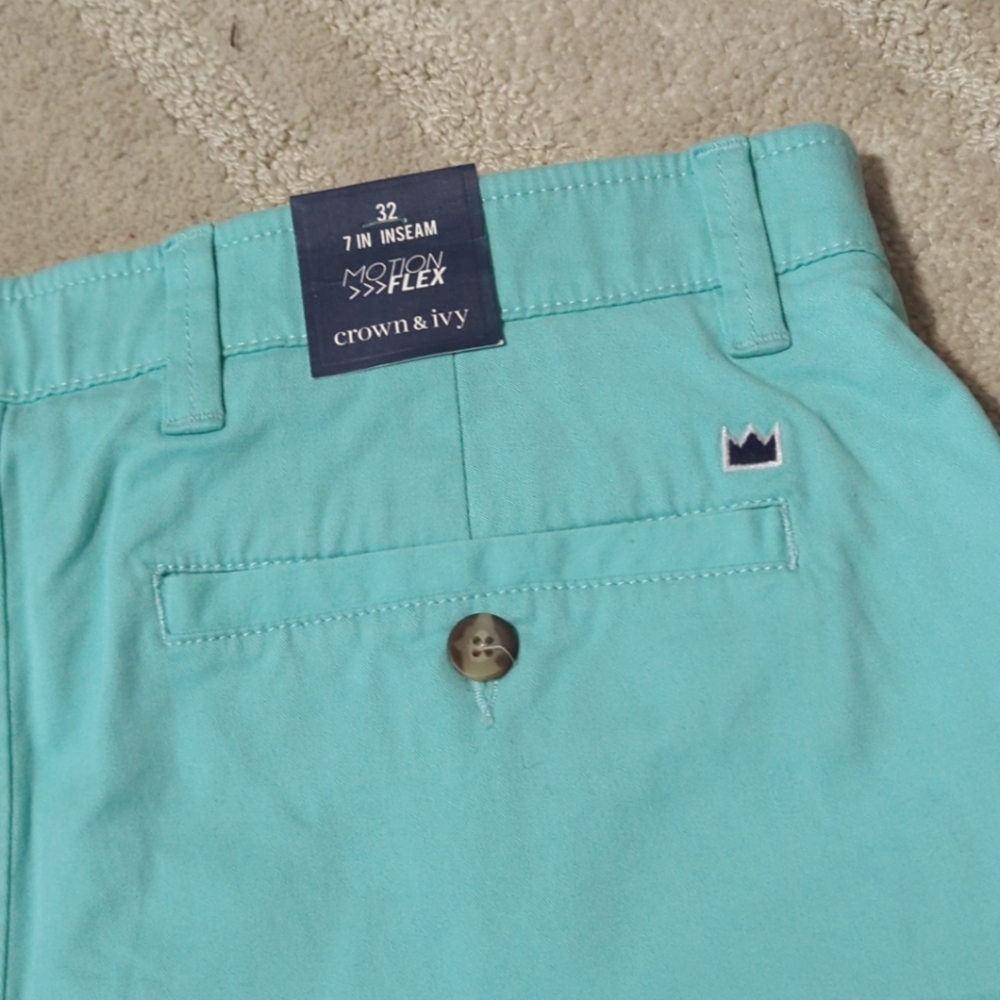 XXSOLDXX New Crown & Ivy Motion Flex Chino Shorts Men's Size 32 Mint Green NWT - Picture 5 of 10
